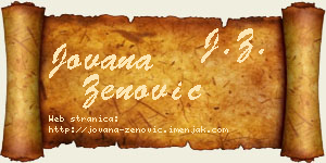 Jovana Zenović vizit kartica